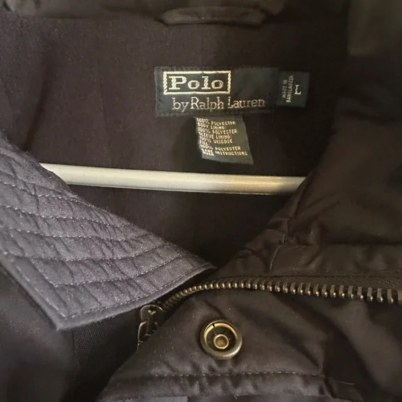 Polo Ralph Lauren Men’s Navy Blue Fleece Lined Coat size Large - Picture 2 of 11